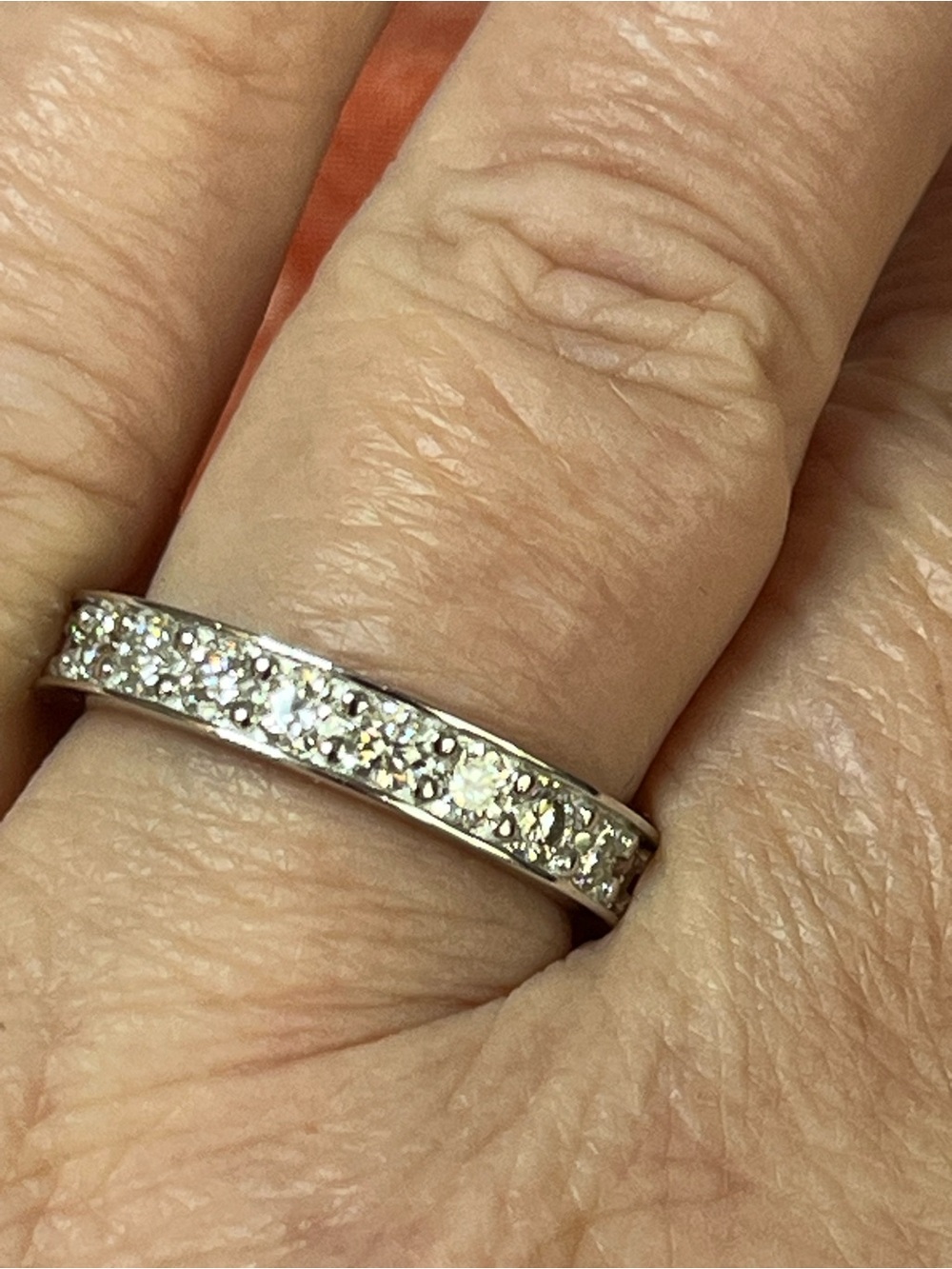 Moissanite 2.65 ctw Eternity Band Ring - 925 Silver Sz 9 -LOVELY